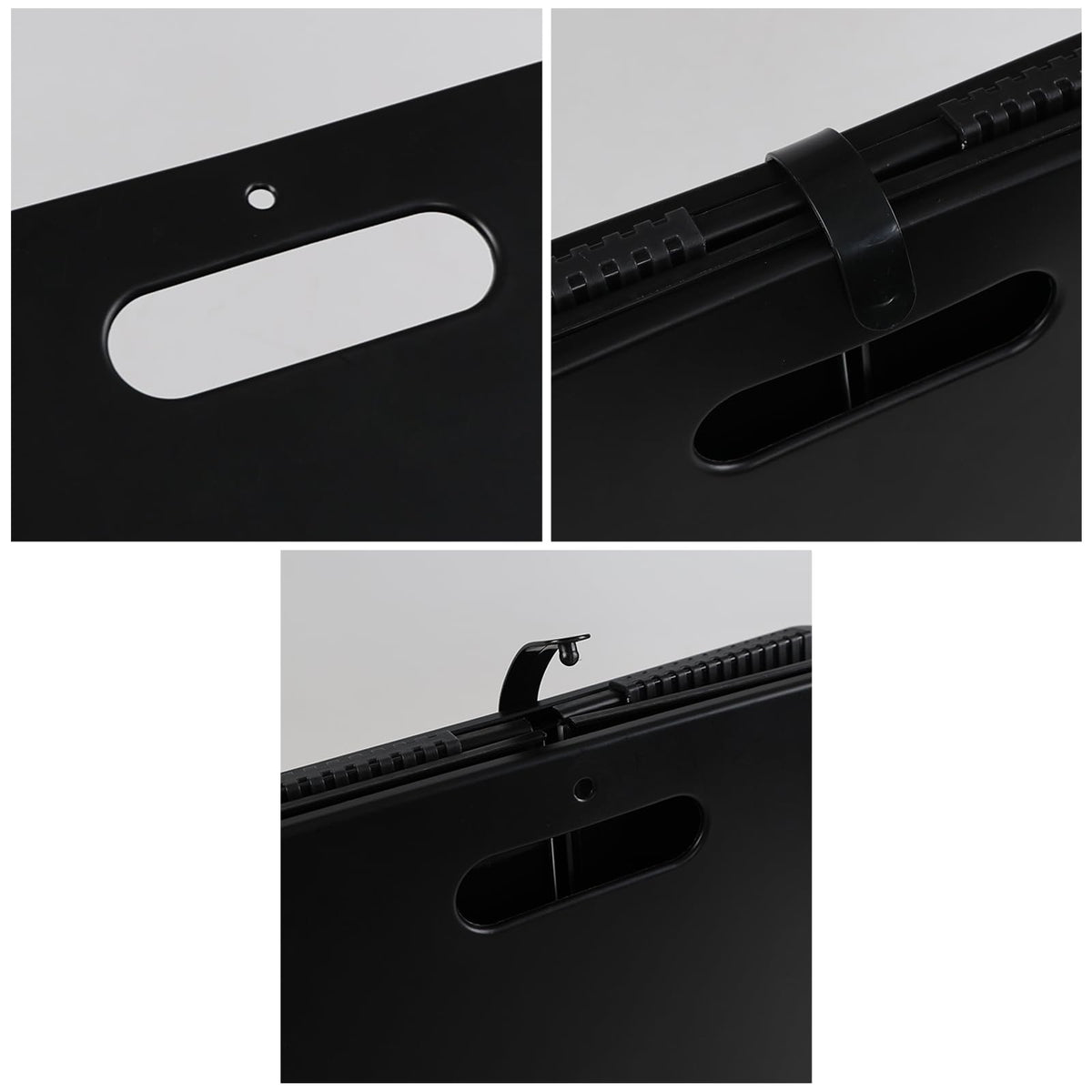 Dehouse 4 Pack Plastic Collapsible Storage Cube Boxes with Handle, Foldable Square Storage Unit Box, Black