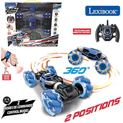 LEXIBOOK, Extreme Crosslander®, Off-road remote control car, up to 12km/h, light effects, remote control & gesture control bracelet included, music, rechargeable, RC50