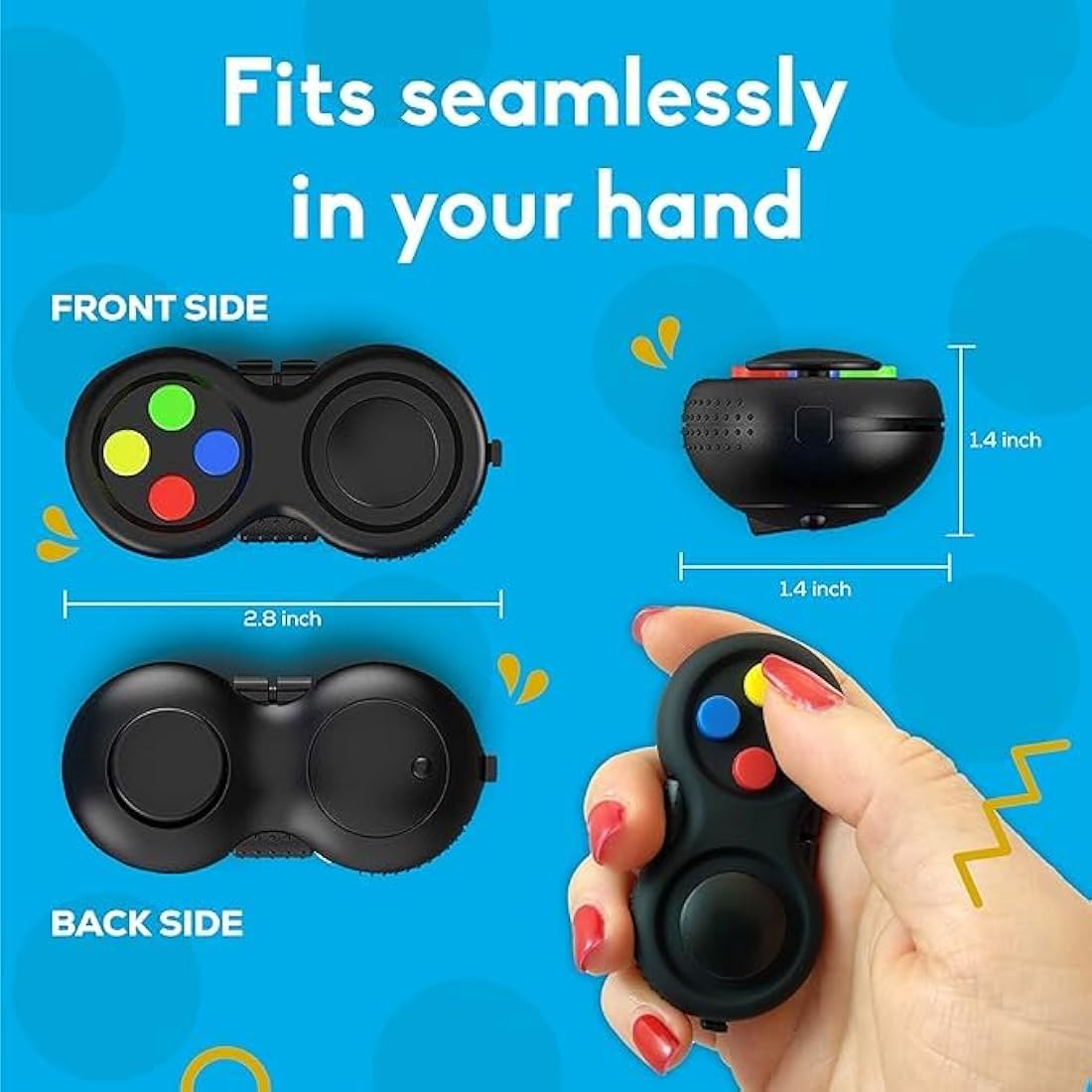 PILPOC Fidget Pad - Fidget Controller Toy for Highly Increased Focus, Reduced Stress, Anxiety, ADHD Clicker, Fidget Clicker, Controller Fidget Toy, Fidget Remote Control, Kids Toy Controller Sensory