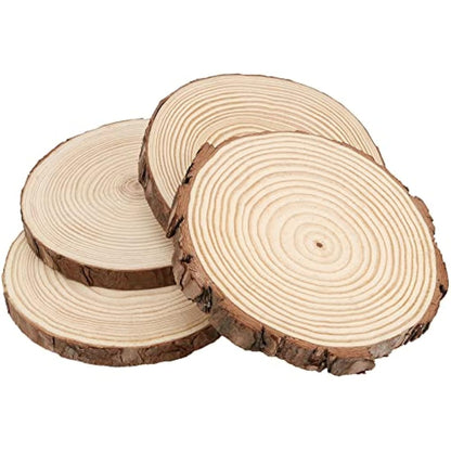 MUKLEI 10 PCS 18-20cm Natural Wood Slices, No Hole Wooden Log Slices, Unfinished Log Wooden Circles Wood Discs for Arts, DIY Crafts, Christmas Ornaments, Wedding Decoration, Wood Coasters