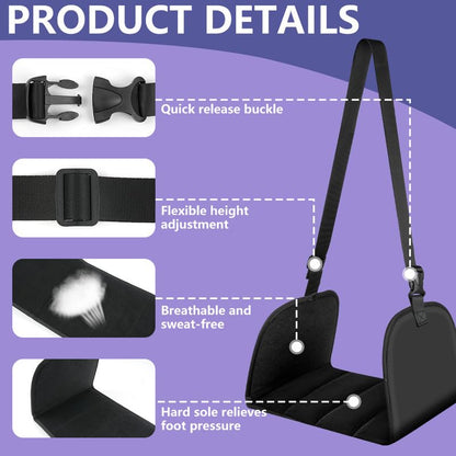 Flintronic Airplane Footrest, Portable Plane Foot Hammock, Travel Essentials Hammock with Support Plates, No Feet Clashing