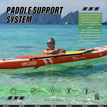TIGERXBANG Stand Up Paddle Boards 10'6" x 32" x 6"丨10' x 31" x 6" with Premium SUP Board Accessories, Inflatable Paddle Boards for Adults/Kids Stand Up PaddleBoarding
