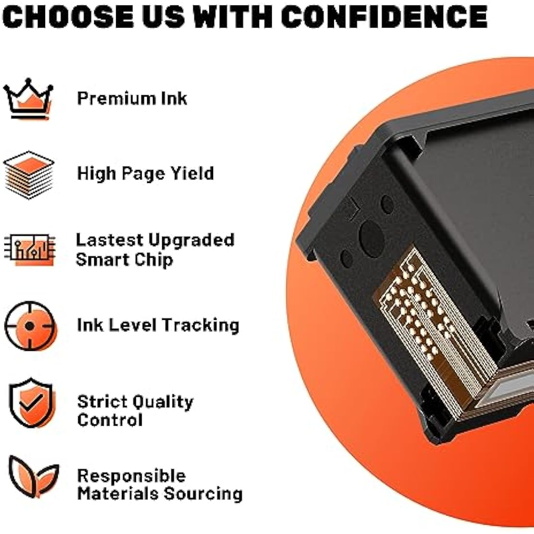 COCCINK 65XL for HP Deskjet 3755 Ink Cartridges, HP DeskJet 3700 3752 3772 2600 2622 2624 2636 2652 2655 Envy 5052 5012 5055 5000 Printer Remanufactured, 1 Black 1 Color Combo Pack