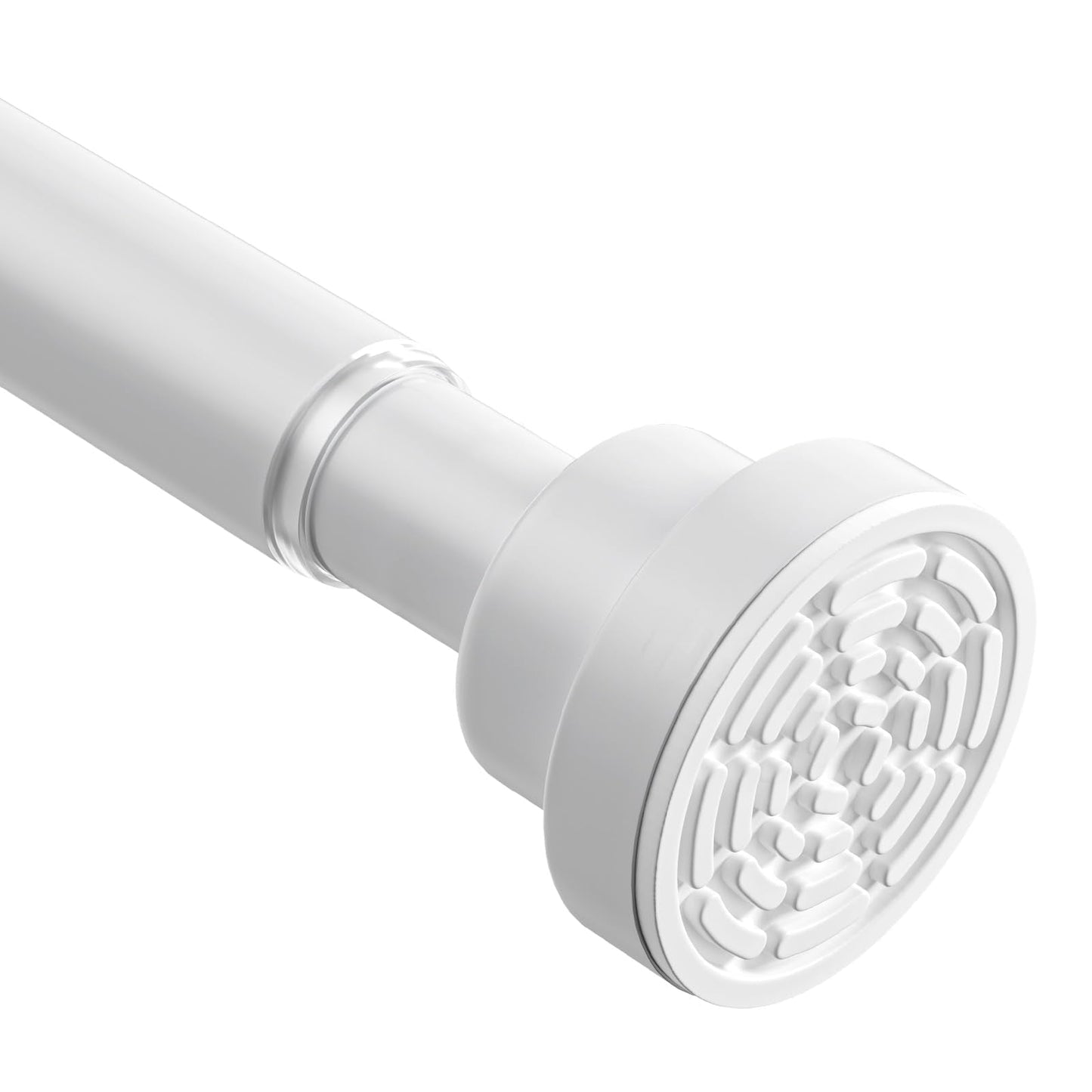WEIXINHAI Shower Curtain Pole,Extendable Curtain Poles 76-164 Cm,Shower Poles Extendable No Drill,Shower Curtain Rail Non-Slip,White Shower Pole For