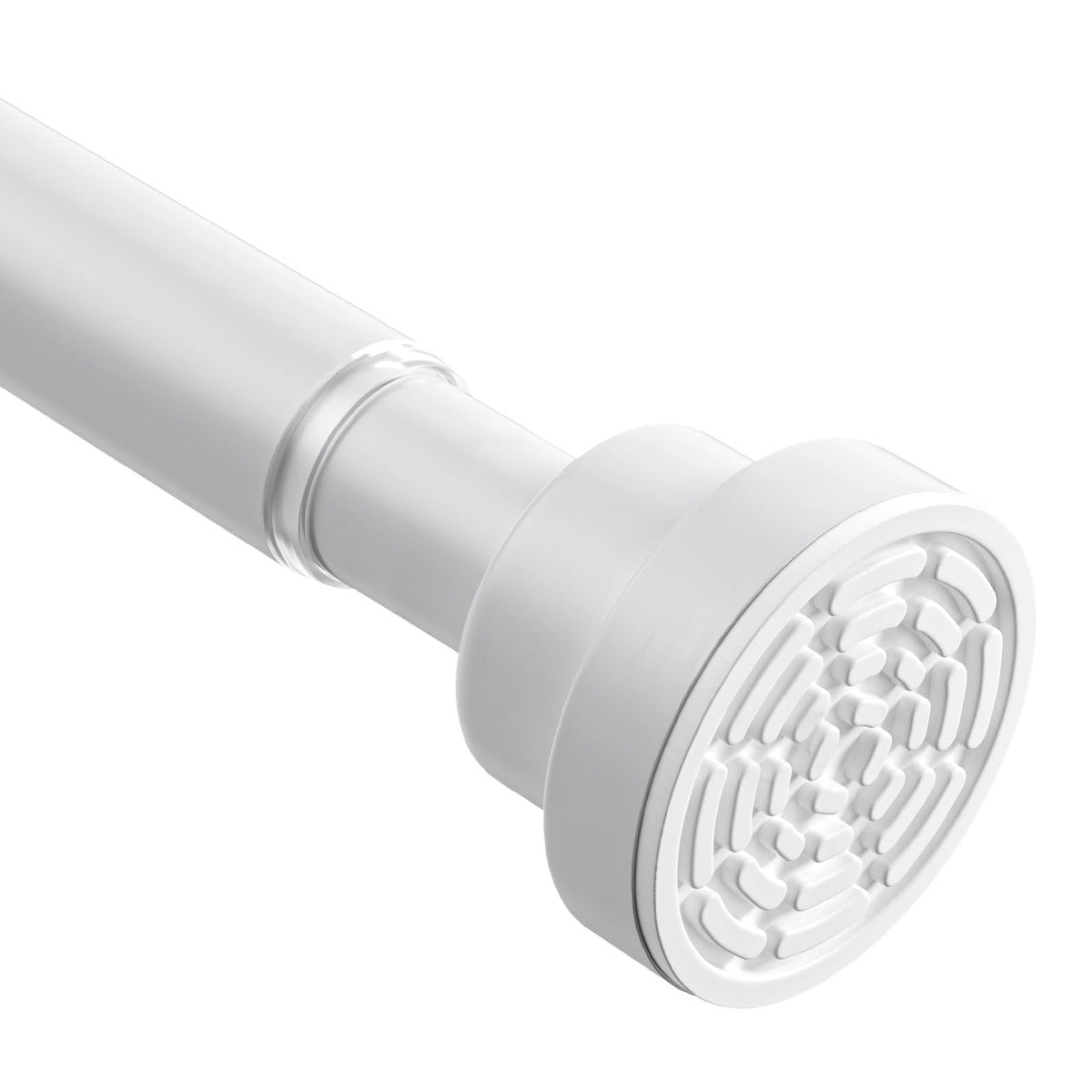 WEIXINHAI Shower Curtain Pole,Extendable Curtain Poles 70-128 Cm,Shower Poles Extendable No Drill,Shower Curtain Rail Non-Slip,White Shower Pole For