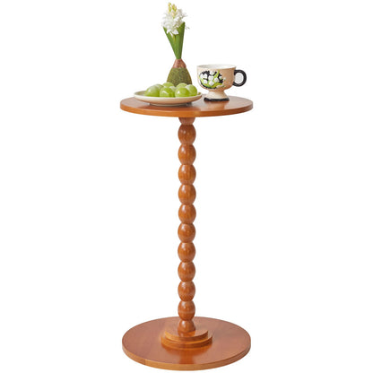Aibiju Round End Table, Small Side Table, Modern Accent Nightstand, Sofa Table with Solid Wood Leg for Small Spaces, Living Room, Bedroom