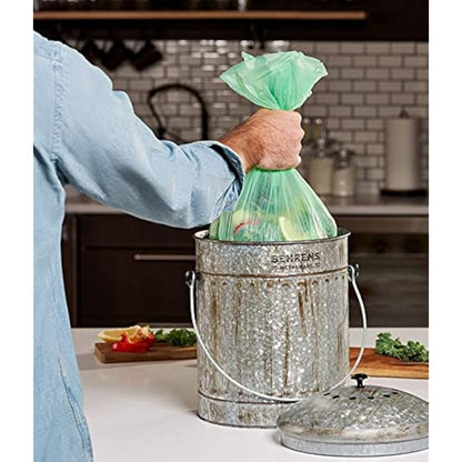 Biodegradable Bin Liners 100 Counts, 20L Small Food Waste Bags Recycle 4-6 Gallon Garbage Bag, Thick Degradable Rubbish Bag Compostable For Household Garden Trash Bags in Kitchen, Office, Home, Pet