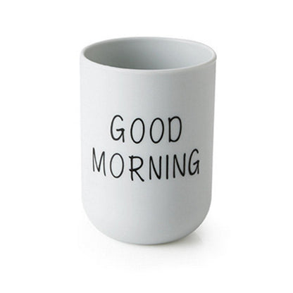 Toothbrush Holder, Good Morning Cup Toothbrush Cup, Home Travel Bathroom Washing Toothpaste Holder Plastic Tumbler Cups(COLOR:Blue)