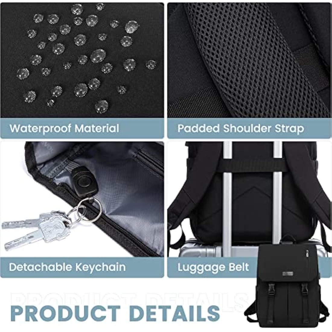 LOVEVOOK Laptop Backpack Womens Mens 17.3 inch Rucksack Bag for Ladies Waterproof High School Bags for Girls Boys Fashion Anti Theft Backpack with USB Casual Daypacks for Travel College Work