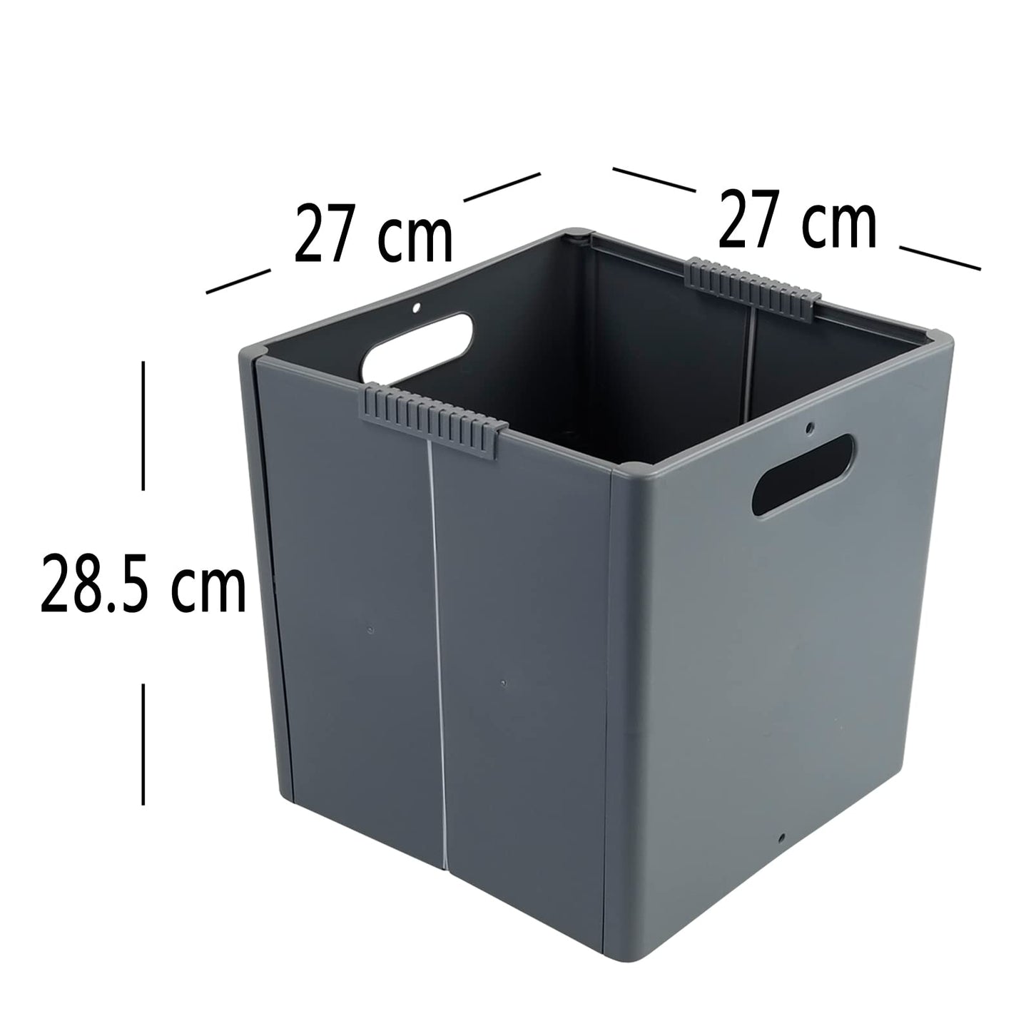 Zerdyne Set of 4 Plastic Storage Cube, Foldable Storage Cubes Basket, Gray