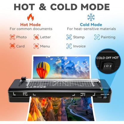 Laminator A3 Laminator Machine with Built-in Trimmer, Fast Warm-up, 13 Inches Cold and Thermal Laminator with 20 Laminating Sheets, Portable Laminating Machine for Home School Use (A3 laminator UK)