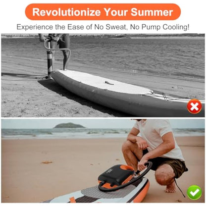 ChicDwell SUP Electric Pump 20PSI, Portable Paddle Board Pump with Auto-Stop & Digital Display, 12V DC Car Connector, Fast Inflation for Paddle Boards, Boats, Air Tents, Awnings & More