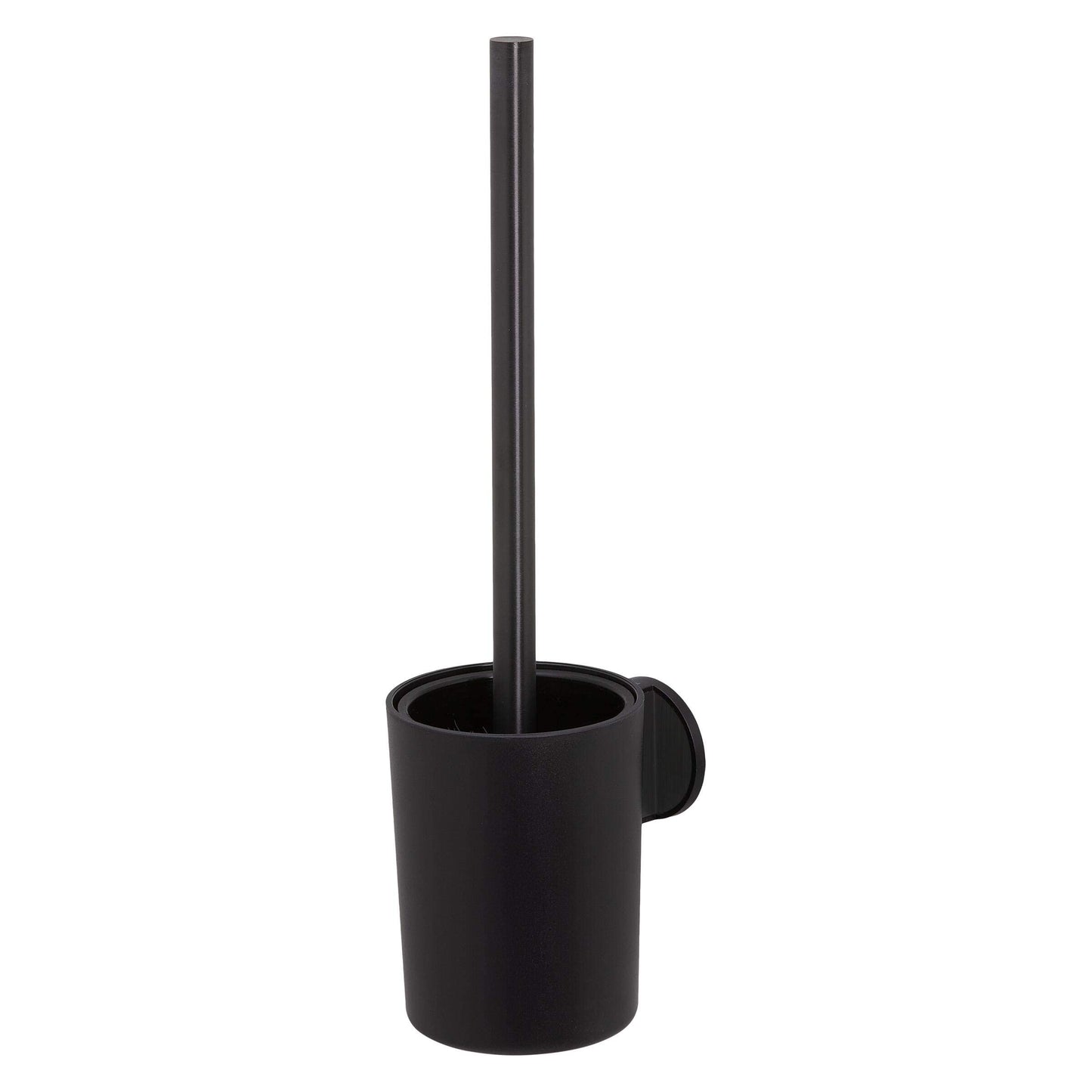 Tiger Tune Toilet Brush and Holder, No Drilling Required Thanks to 3M Self-Adhesive Backing System, Optional Mounting with Screws and Plugs, Black