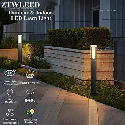 ZTWLEED 2 Pieces LED Outdoor Street Light,6W Black Outdoor Light Cube,Warm White 4000K IP65 Waterproof,60CM LED Outdoor Lighting for Paths Patio Garden Lawn Driveway Yard AC220V