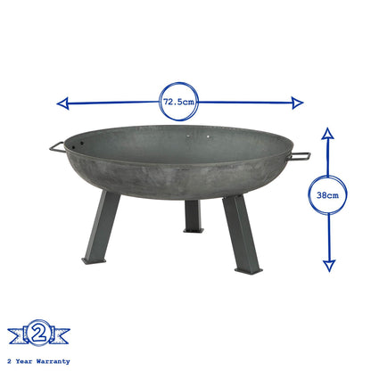 3pc Round Fire Pit, Grill and Dome Set