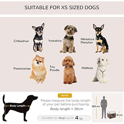 Pawhut Folding Fabric Soft Pet Crate Dog Cat Travel Carrier Cage Kennel House Brown 46L x 36W x 41H cm