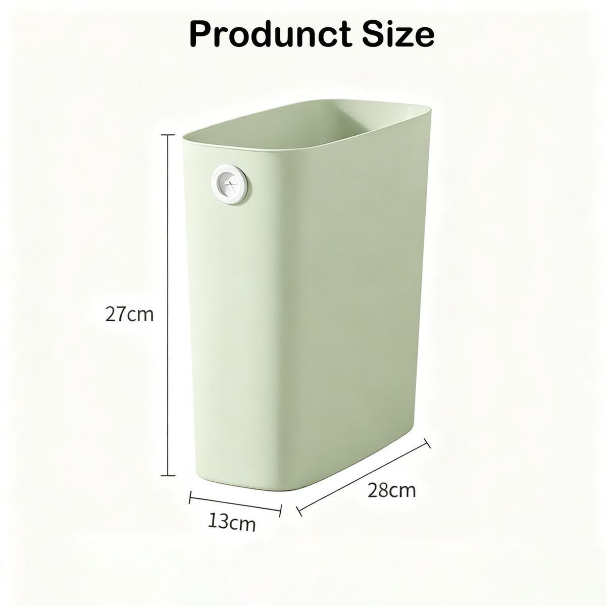 Chiziyixin 10L Open Top Bathroom Bin, Reusable Slim Bedroom Bin, Small Narrow Trash Can Plastic Garbage Container Wastebasket for Bathroom, Bedroom