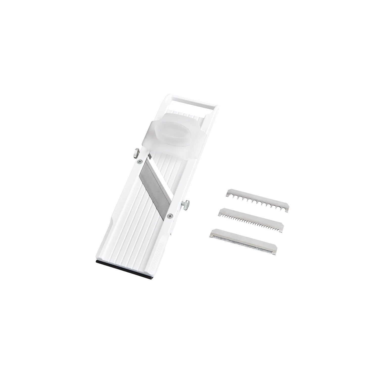 Benriner BN-64W-1 Mandolin Vegetable Slicer, ABS Plastic, 3 Interchangeable Blades, White, Classic