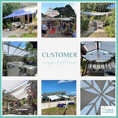 Clara Shade Sails - White Rectangle 6x4m Sun Shade Sail, Conservatory Sail Shades, Pergola Canopy, Garden Sail Canopy Waterproof, Patio Gazebo, Garden Tent, Outdoor Sun Sail Shade, Garden Awning