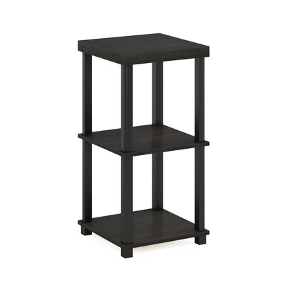Furinno TURN-N-TUBE Side Table, 3-Tier Thick Tabletop End Table with Open Shelf, Toolless Assembly Night Stand, Bedside Table, for Living Room
