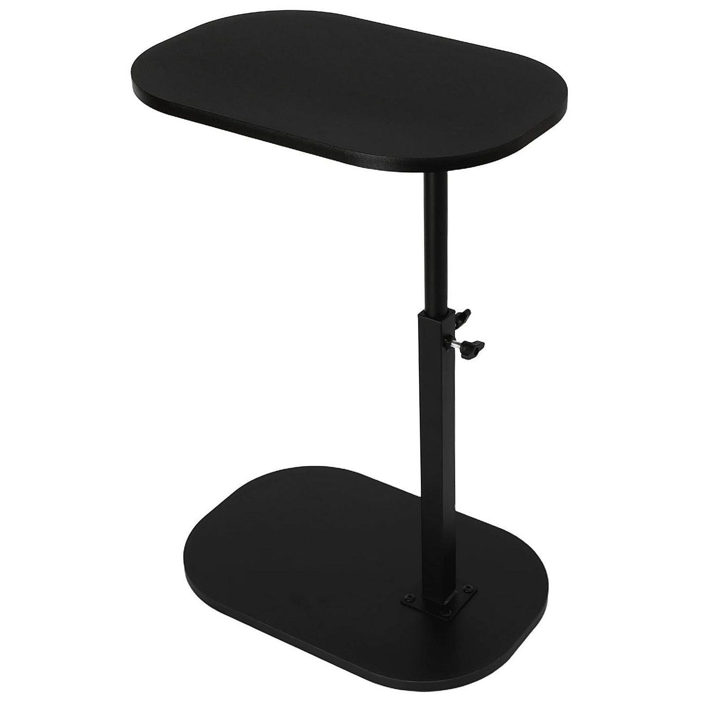 XUDREZ Adjustable C Shaped Side Table, 360°Swivel End Table, Living Sofa Table, Modern Small Coffee Table for Bed/Bathtub (Black-Black)