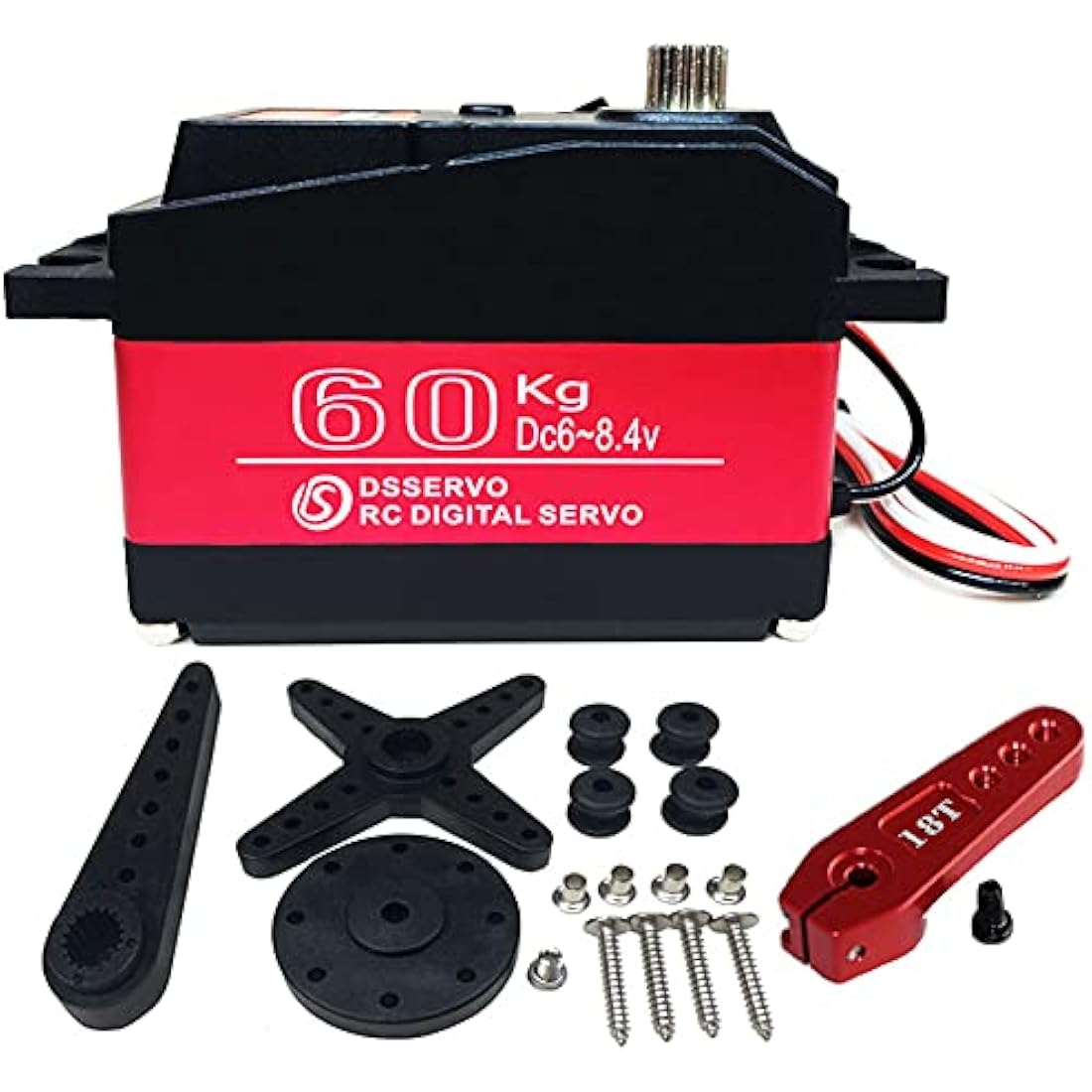 ANNIMOS 60KG Digital Servo 8.4V High Voltage Stainless Steel Gear Large Torque High Speed Waterproof 1/5 Baja Servos - 270 Degrees