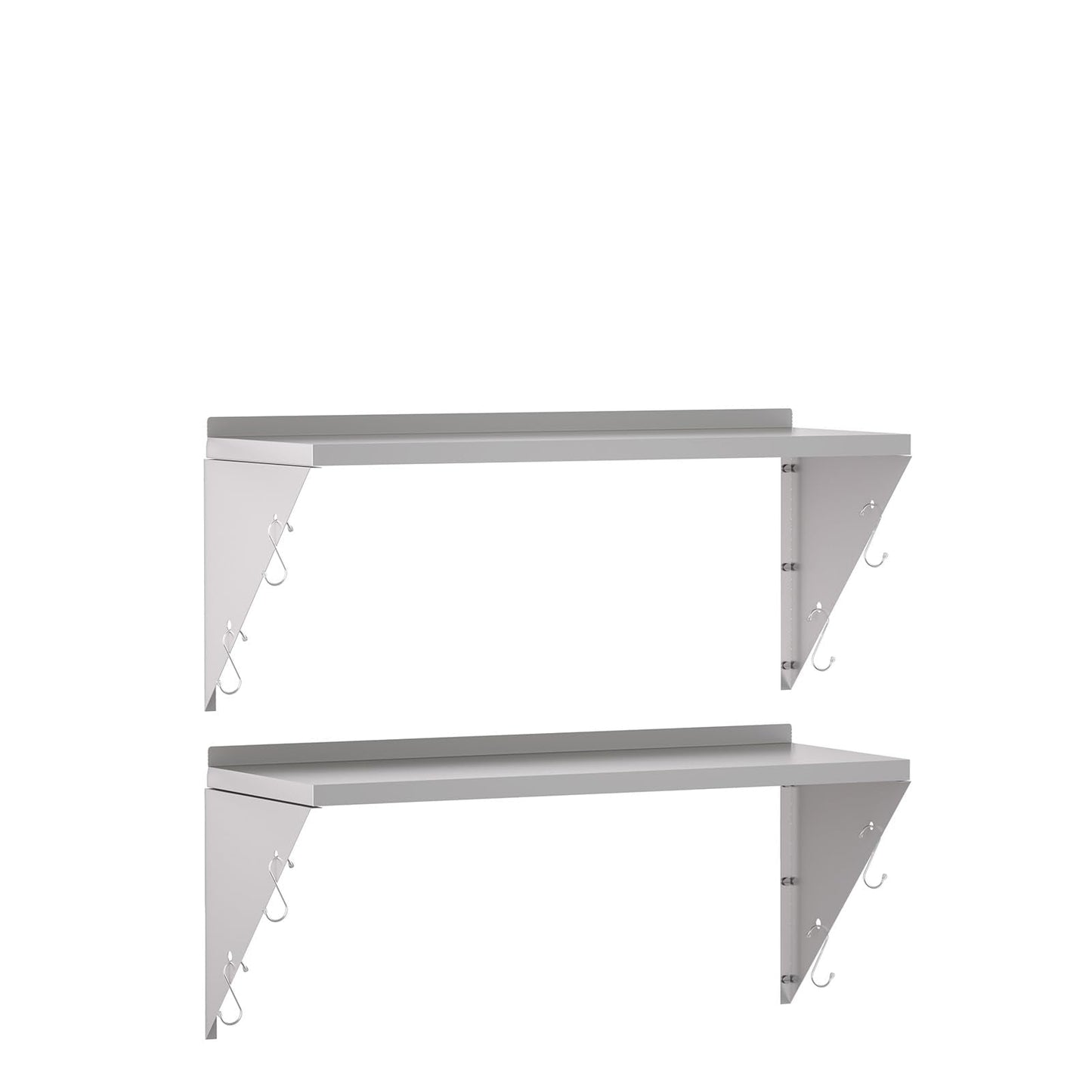 Stainless Steel Shelf Commercial Kitchen Wall Shelves (80x30cm, 2PCS)
