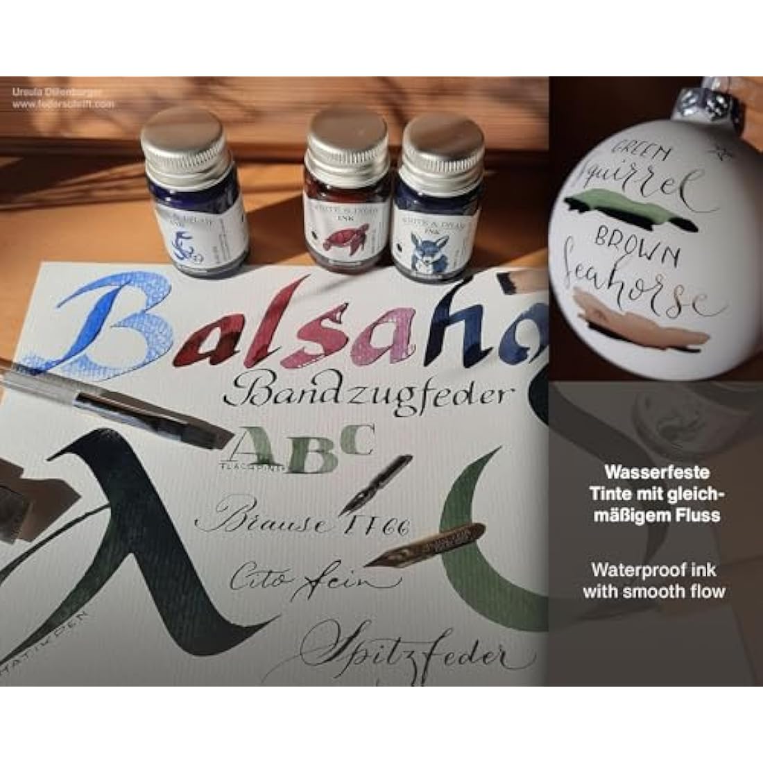 Octopus Write and Draw Ink Set - Desert Waterproof Ink for Fountain Pen Calligraphy, 6 x 10 ml