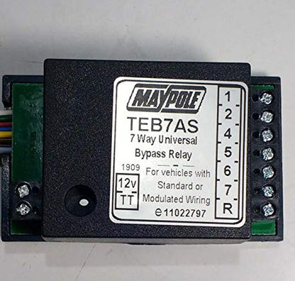 Maypole 12V 7 Way Bypass Relay with Audible Buzzer Trailer and Caravan Towing Electrics