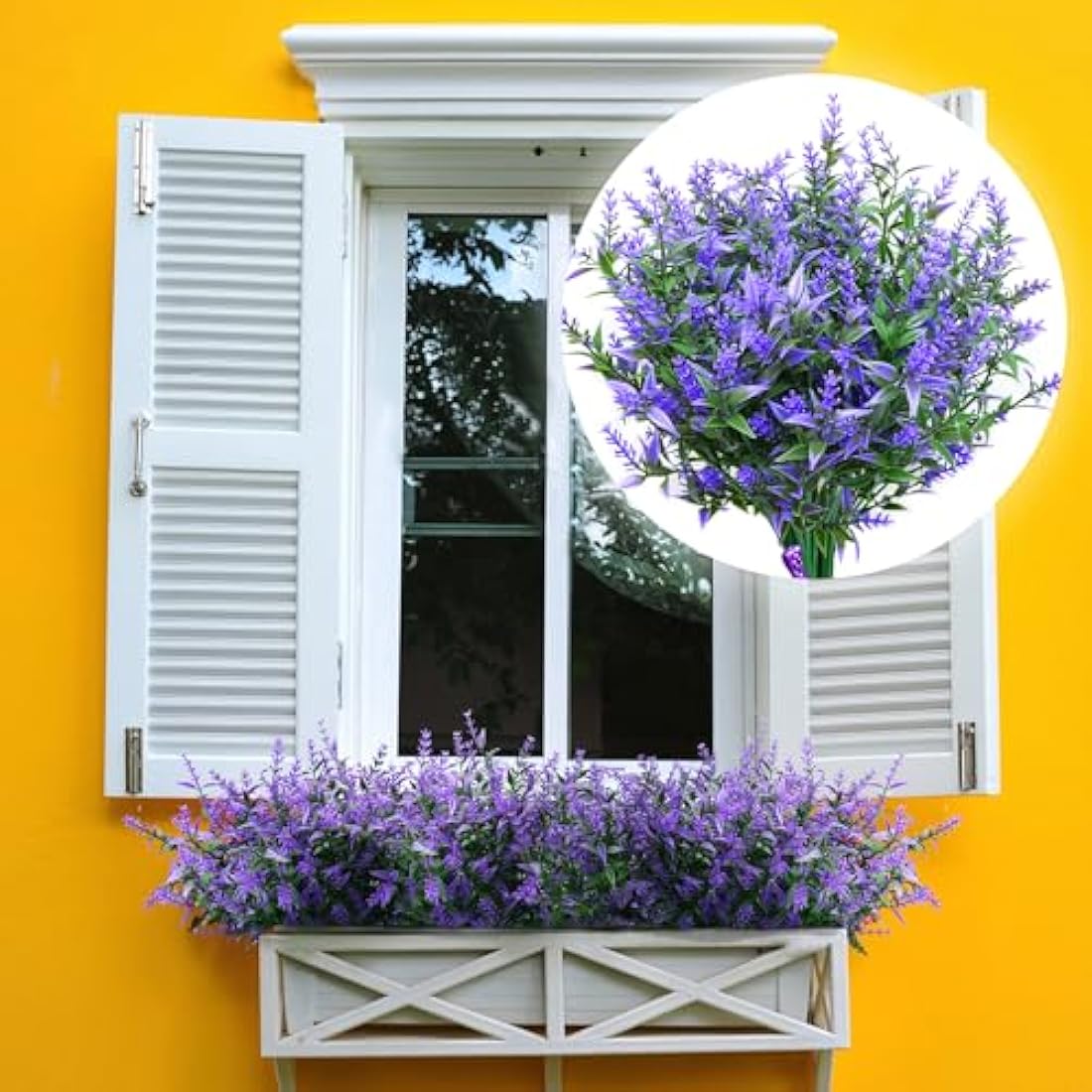 Yoicn Lth 12 Bundles Artificial Lavender Flowers, Plastic UV Resistant Flowers, Fake Lavender Plants for Outdoor and Indoor Decorations