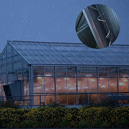 HONGCI 100Pcs W Clips for Greenhouse Glass Panes,Greenhouse Clips for Glass,Stainless Steel Greenhouse W Clips Greenhouse Window Clips Glass Pane Fixings Clips,Greenhouse Glass Clips for Holding Glass