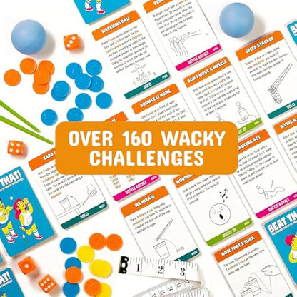 Gutter Games Beat That Game - The Bonkers Battle of Wacky Challenges - Family Games for Kids and Adults - Card and Board Game, Encourages Fun, Creativity, and Memorable Moments in Parties - Main