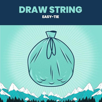 BEAST BIN BAGS, 10 Rolls of 10 x 50 Litre Bags (Total 100 Bags) - Made From 100% Recycled LLDPE - Incredibly Strong Drawstring Swing Blue Bin Bags