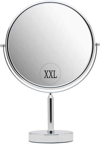 MIRRORVANA XXLarge 3X Magnifying Makeup Mirror on Stand for Dressing Table, Desk and Bathroom & Bedroom Vanity, Double Sided 3X/1X Magnification,