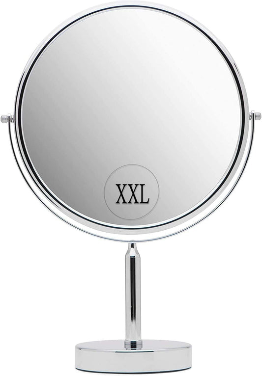 MIRRORVANA XXLarge 3X Magnifying Makeup Mirror on Stand for Dressing Table, Desk and Bathroom & Bedroom Vanity, Double Sided 3X/1X Magnification,