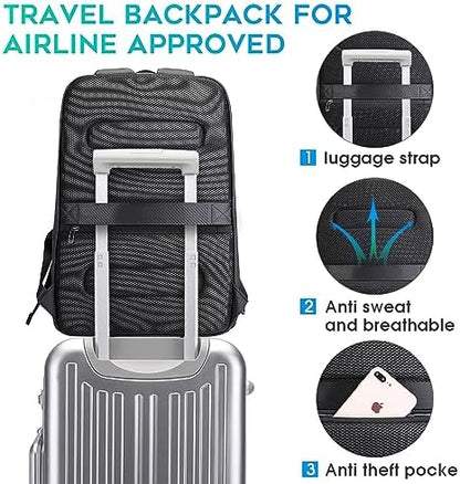 BANGE Business Smart Backpack Waterproof fit 15.6 Inch Laptop Backpack with USB Charging Port,Travel Durable Backpack