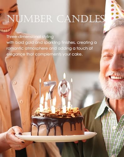 Rose Gold 21st Birthday Candles Set Number 21 Candle with Rose Gold Long Candles Birthday Candles for Cake Birthday Candle, Cake Candles Cake Topper Decorations for Birthday Party Wedding Anniversary