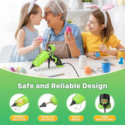 SEEKONE Hot Glue Gun, 60/100W Dual Power High Temp Heating Glue Gun Kit with 20pcs Glue Sticks, No Drip and Leakage Design, Electric Glue Gun for DIY, Arts, Crafts, Quick Home Repairs, Sealing