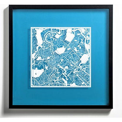 O3 DESIGN STUDIO Rome Paper Cut Map White 30x30 cm Paper Art