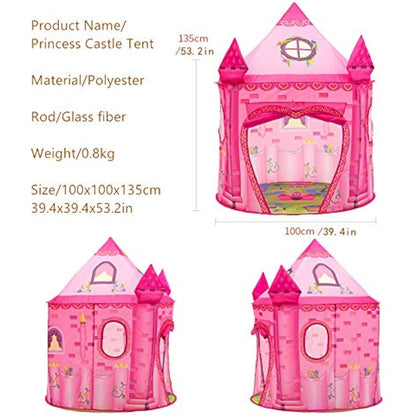 Benebomo Pink Play tent,Girls tent, Princess Castle, Kids play houses for garden, Children play tent for indoor, A place for children to rest and have fun