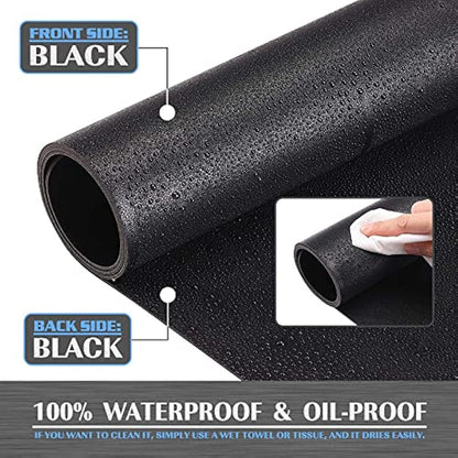K KNODEL Large Office Leather Desk Mat, Mouse and Keyboard Pad, Computer and Laptop Mat, Desktop Protector and Cover, Writing Pad and Blotter (80x40cm, Black)