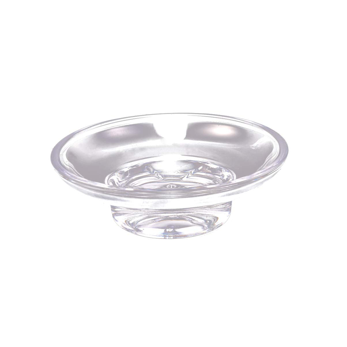 HEMOTON Round Glass Soap Dish with Anti-Slip Base 4.33 Inch Transparent Soap Holder for Bathroom Sink Shower and Travel Storage