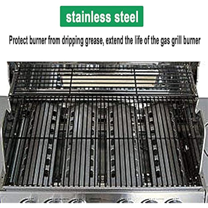 WELL GRILL 3-Pack Stainless Steel Flavorizer Bars, Heat Shield Tent, Flame Distributor Outdoor Barbecue Replacement Parts for Most Gas Grills (41cm x 14cm L x W)