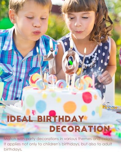 Yiran Rose Gold 13th Birthday Candles Set Number 13 Candle with Long for Cake Candle, Topper Decorations Party Wedding Anniversary