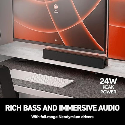 CREATIVE Stage SE mini Compact Under-monitor Soundbar with Bluetooth 5.3, USB Digital Audio, For PC and mobile