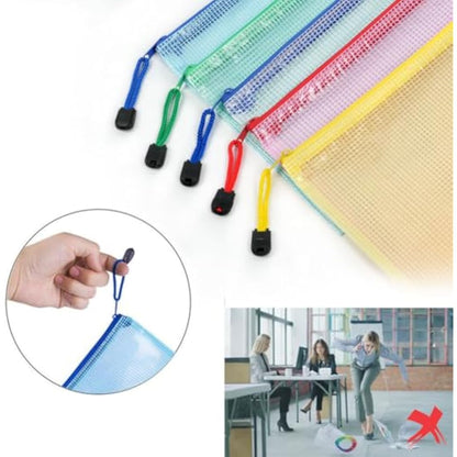 Vicloon Plastic Wallets, 20Pcs A6 Zip Lock Bags Mesh Document Wallet Document Folders Plastic Pockets Zipper File Wallet for School Office Homework Travel Storage Bags (Multicolor)
