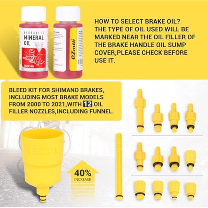 ytorgr Brake Bleed Kit with Mineral Bicycle Brake Fluid 120ml Hydraulic Disc mtb Bike Brake Bleeding kit for SHIMANO,TEKTRO, MAGURA