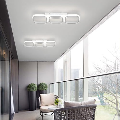 EIDISUNY Ceiling Light 3 Rectangles LED Latest Personality Simple White Modern Led Ceiling Light for Hallway Entrance Office Bedroom Kitchen Living Room Aisle - 54cm 33W Cool White Light 6000K (White)