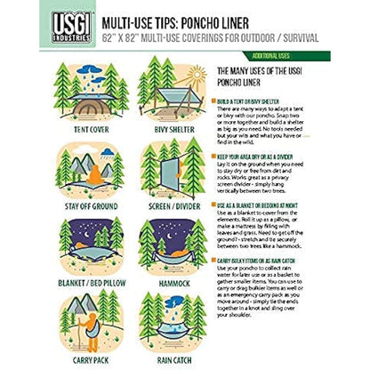 USGI Industries Military Woobie Blanket | Thermal Insulated Camping Blanket, Poncho Liner | Large, Portable, Water-Resistant, for Hiking, Outdoor, Survival, Comes with Compression Carry Bag (Marpat)