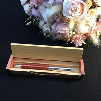 LACHIEVA Luxury Rosewood Fountain Pen with Elegant Wood Box Pack Germany Schmidt"FINE" Size Nib- Perfect for Gifts
